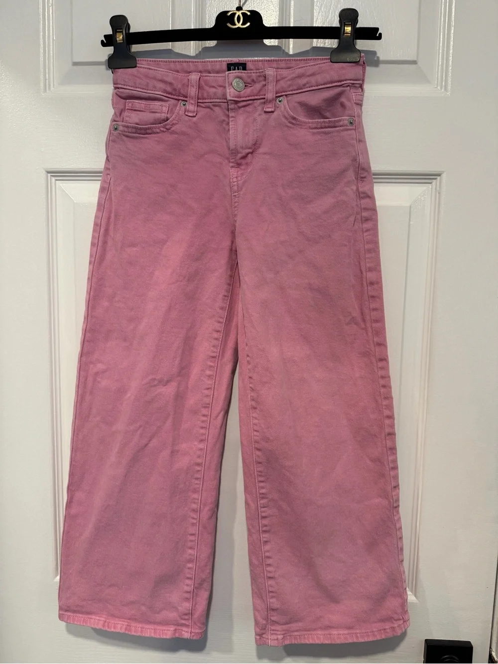 GAP Pink Wide-Leg Denim Pants